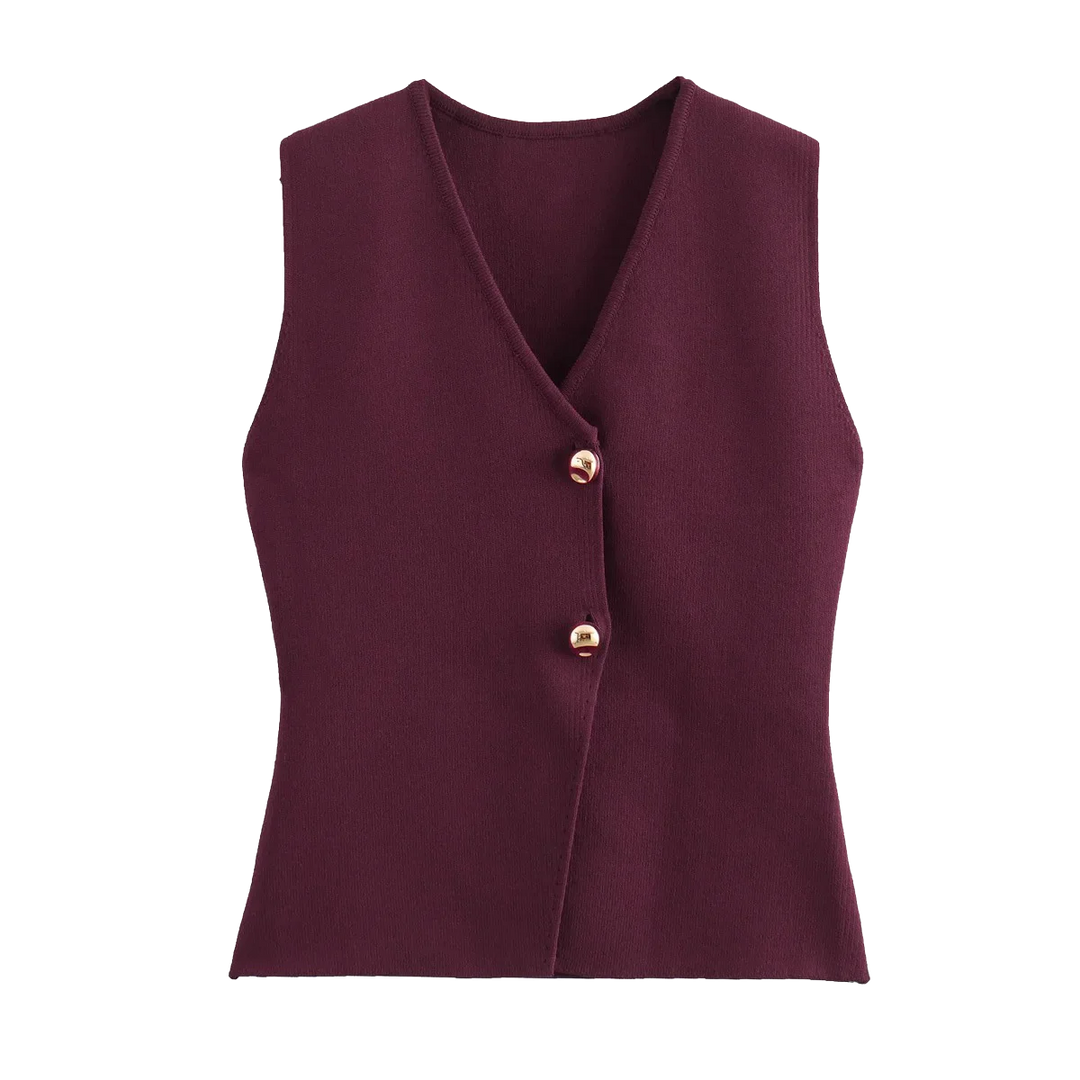Women's Fitted Sleeveless Button-Up Top | Slim Fit
