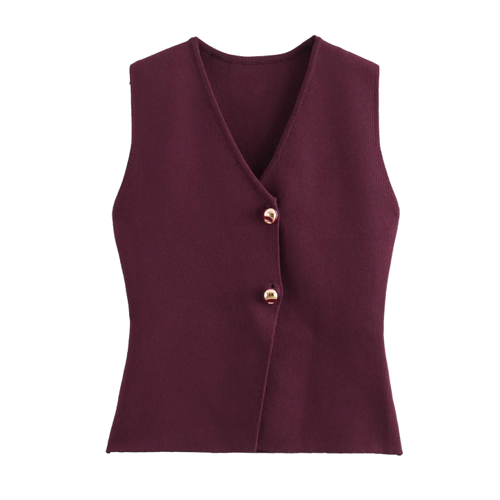 Women's Fitted Sleeveless Button-Up Top | Slim Fit