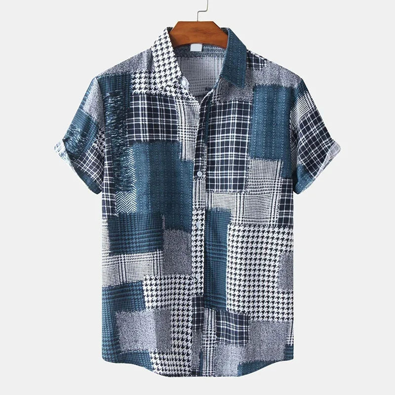 Szymon | Men's Hawaiian Patchwork Shirt