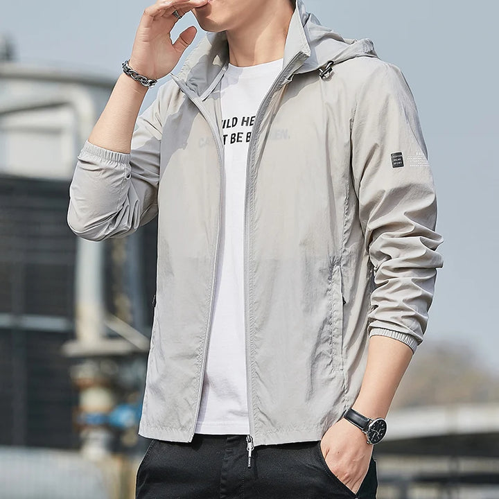 Men's Jacket with Hood and Zipper | Street Style