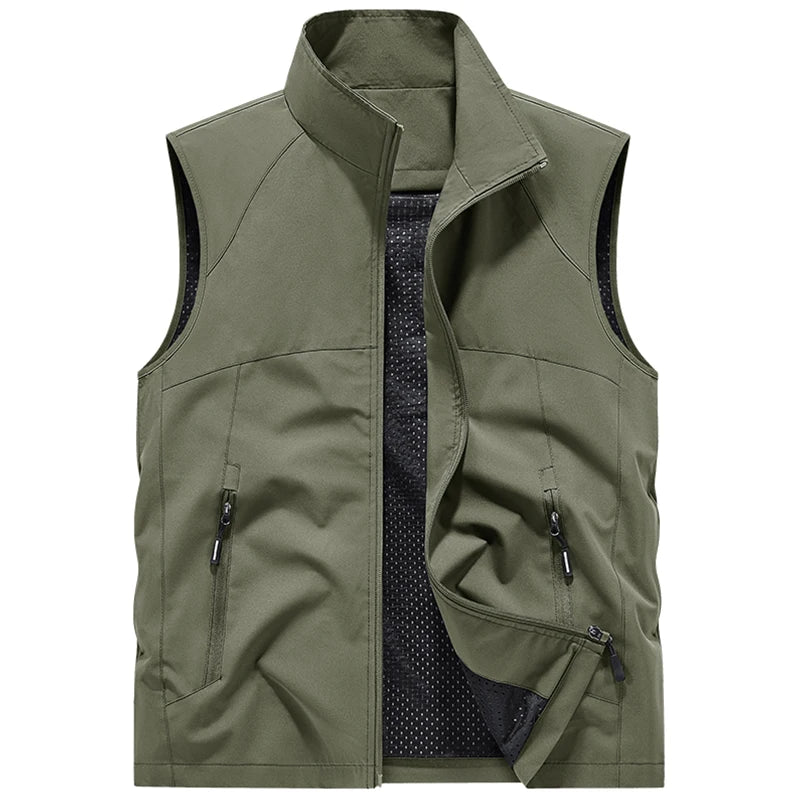 Męska Kamizelka Outdoor | Regularny Krój | Pełne Zapięcie na Zamek | Lekki Styl Casual