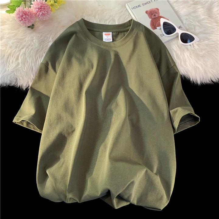 Męski T-shirt Krótki Rękaw z Okrągłym Dekoltem | Luźny Krój