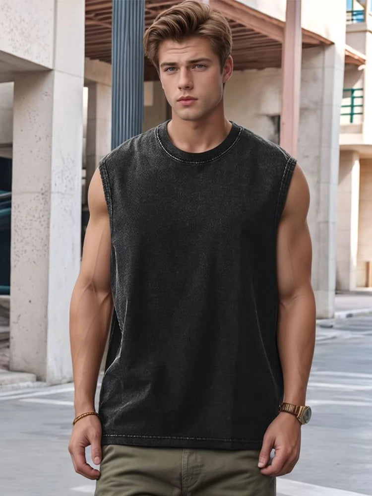 Men's Tank Top | Regular Fit | Sleeveless with Round Neckline | Casual