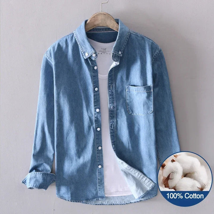 Męska Luźna Koszula Overshirt z Kieszenią na Piersi | Minimalistyczny