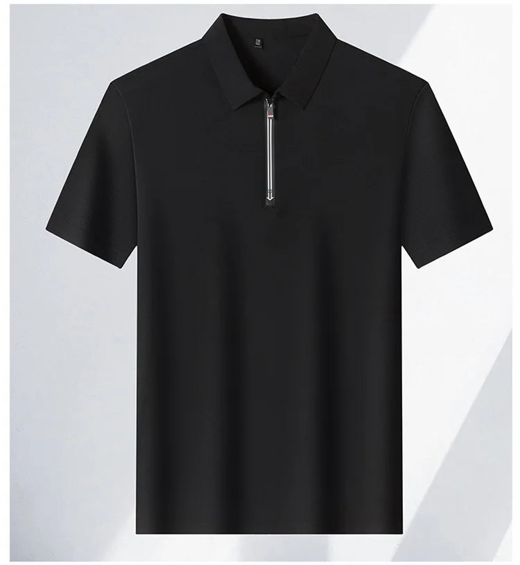 Men's Polo Shirt with Zipper Short Sleeve | Casual