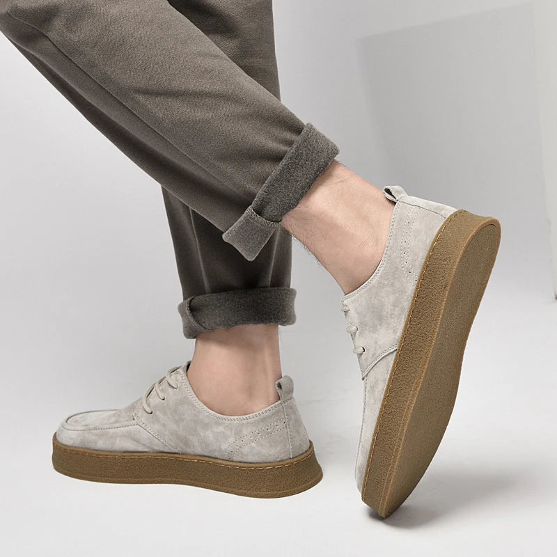 Męskie Casualowe Buty Sznurowane z Teksturowaną Podeszwą | Streetowy Krój