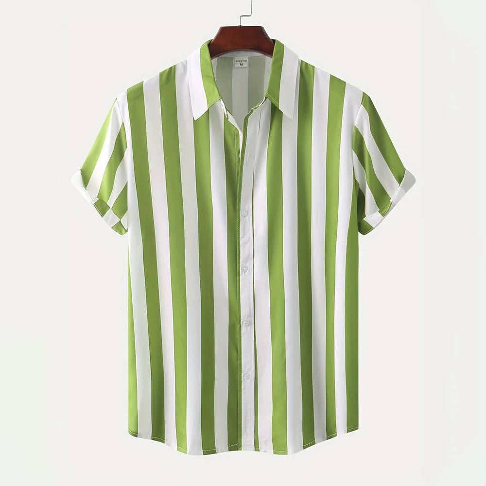 Kamil | Men's Striped Short-Sleeve Shirt with a Relaxed Fit