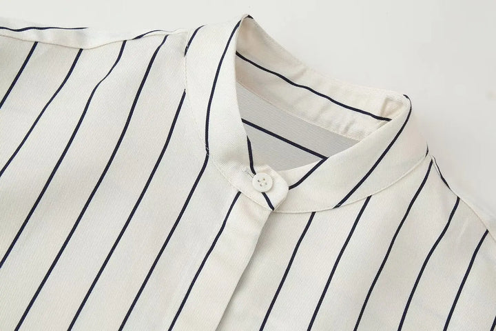 Women's Button-Down Shirt Belts and Wide Pants Two-Piece Set | High Waist