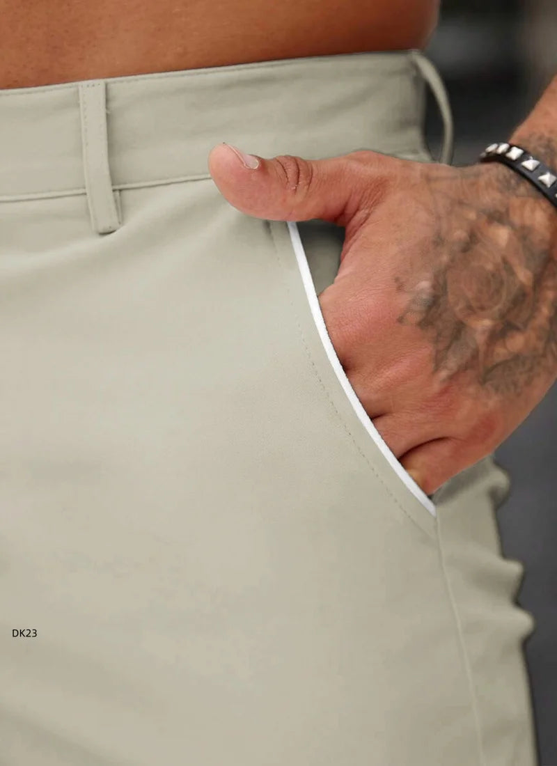 Men's Casual Shorts with Side Stripe | Slim Fit