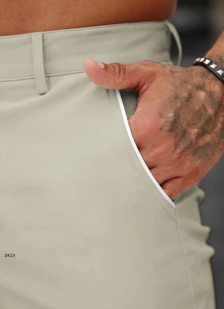 Men's Casual Shorts with Side Stripe | Slim Fit