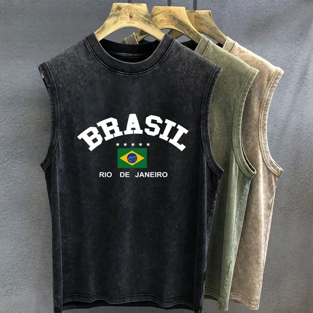 Men's Tank Top | Regular Fit | Printed Sleeveless Shirt | Casual