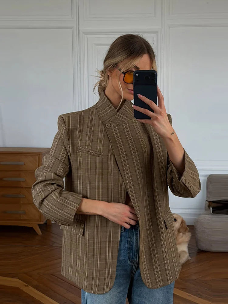 Women's Fitted Blazer | Stand Collar