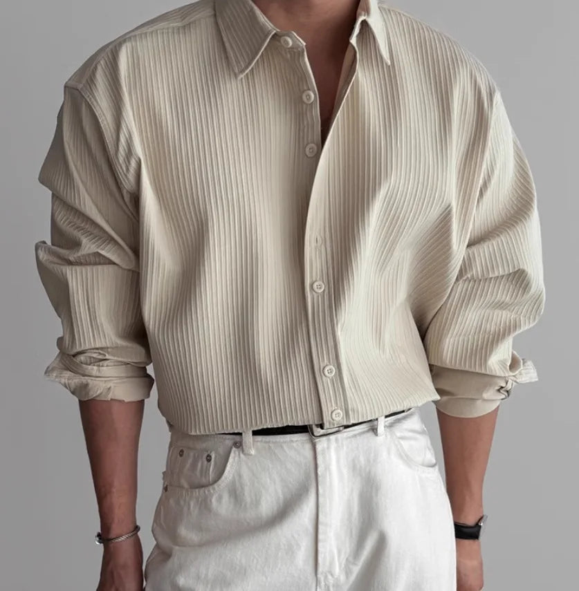Men's Shirt | Loose Fit | Full Button Closure | Casual Smart