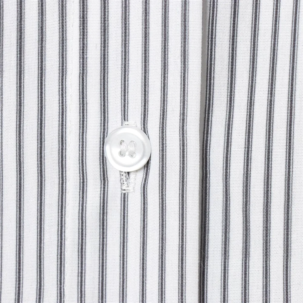 Women's Long Sleeve Shirt Stripes Neck Tie Buttons Shirt | Oversize