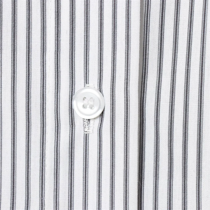 Women's Long Sleeve Shirt Stripes Neck Tie Buttons Shirt | Oversize