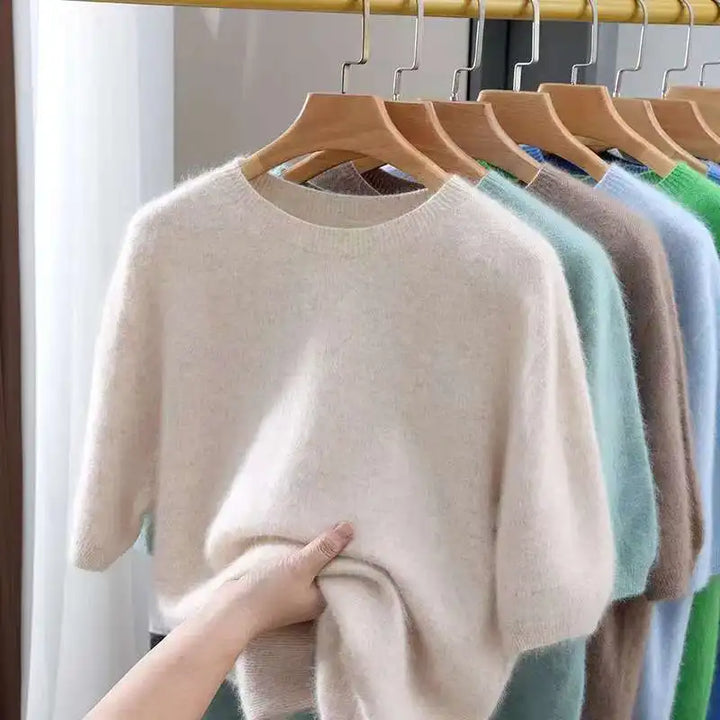 Men's Sweater with Round Neck and Short Sleeves | Casual Fit