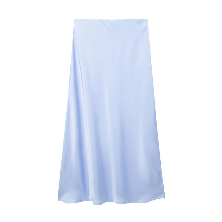 Women's High Waist Flared A-Line Solid Color Skirt | Midi
