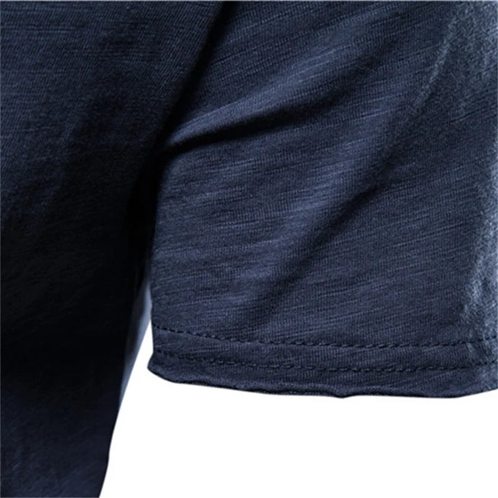 Męski Dopasowany T-shirt Okrągły Dekolt Krótki Rękaw Jednolity Kolor T-shirt | Codzienny