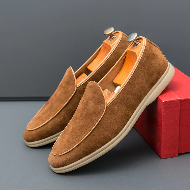 Men's Slip-On Loafers with Contrasting Sole | Minimalist Design