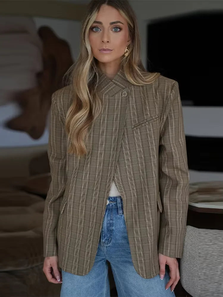 Women's Fitted Blazer | Stand Collar
