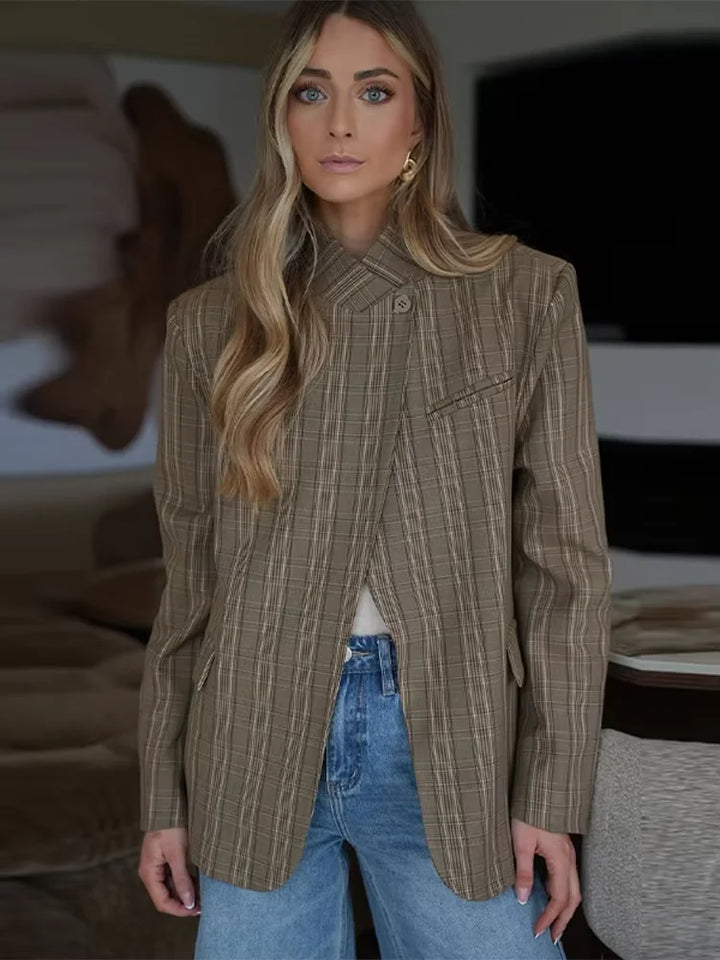 Women's Fitted Blazer | Stand Collar