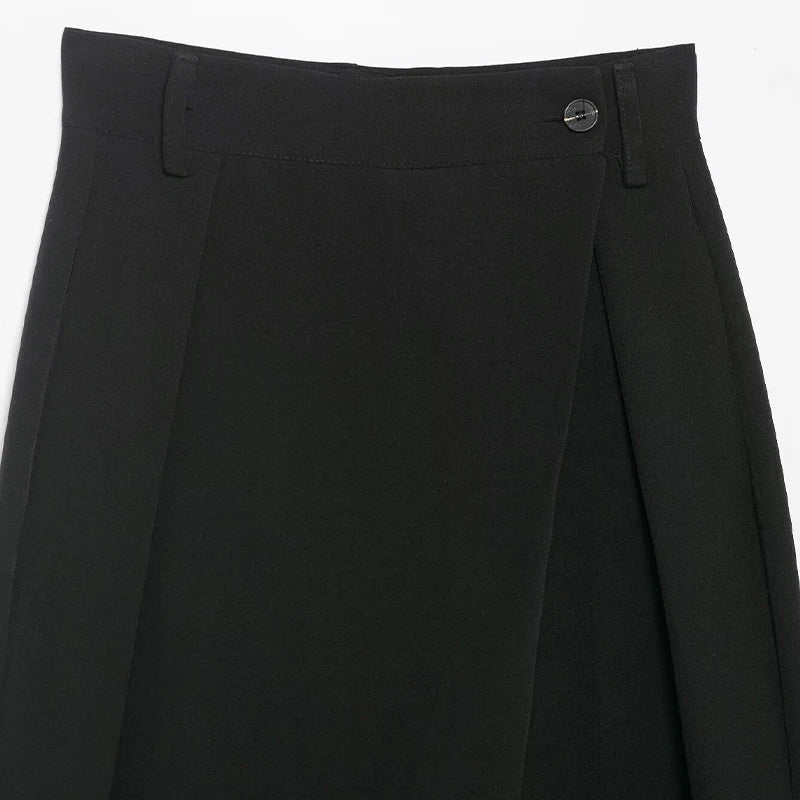 Women's High Waist Pull-On Front Wide Leg Pants | Slim Fit