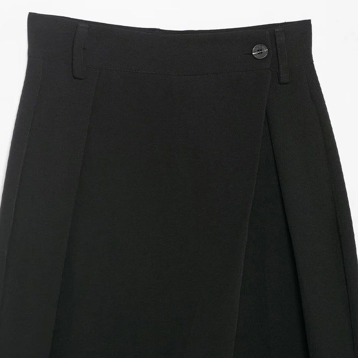 Women's High Waist Pull-On Front Wide Leg Pants | Slim Fit