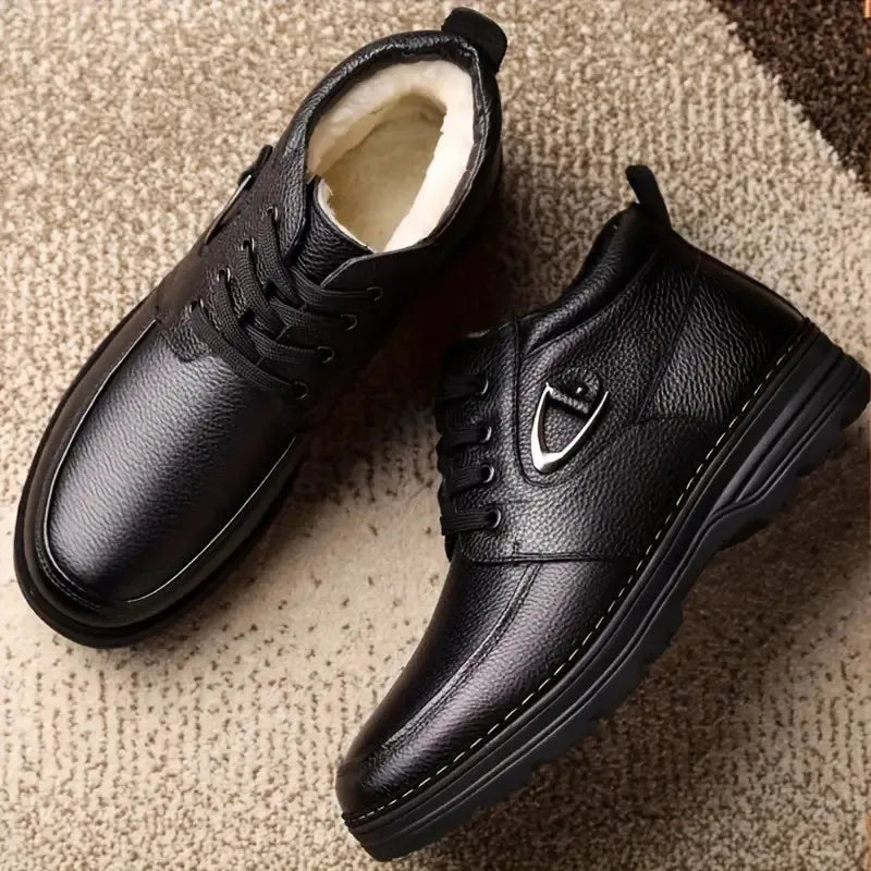 Męskie Sznurowane Buty Średniej Wysokości | Miejski Klasyczny Look