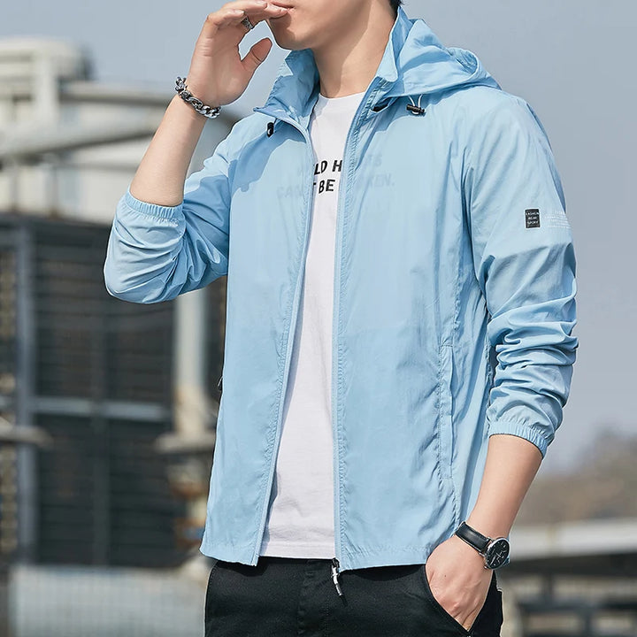 Men's Jacket with Hood and Zipper | Street Style