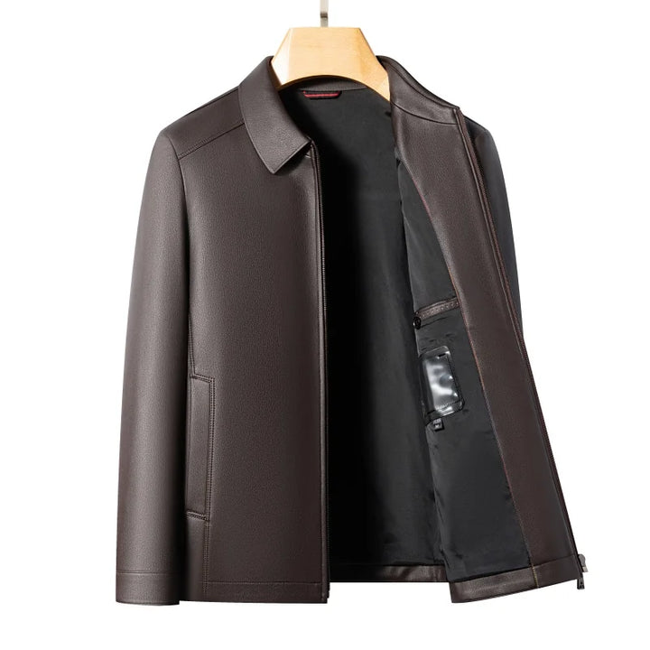 Men's Long Sleeve Jacket with Zipper and Foldable Collar | Smart Casual