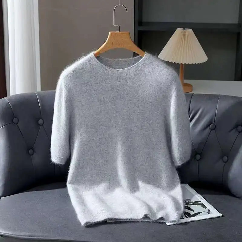 Men's Sweater with Round Neck and Short Sleeves | Casual Fit