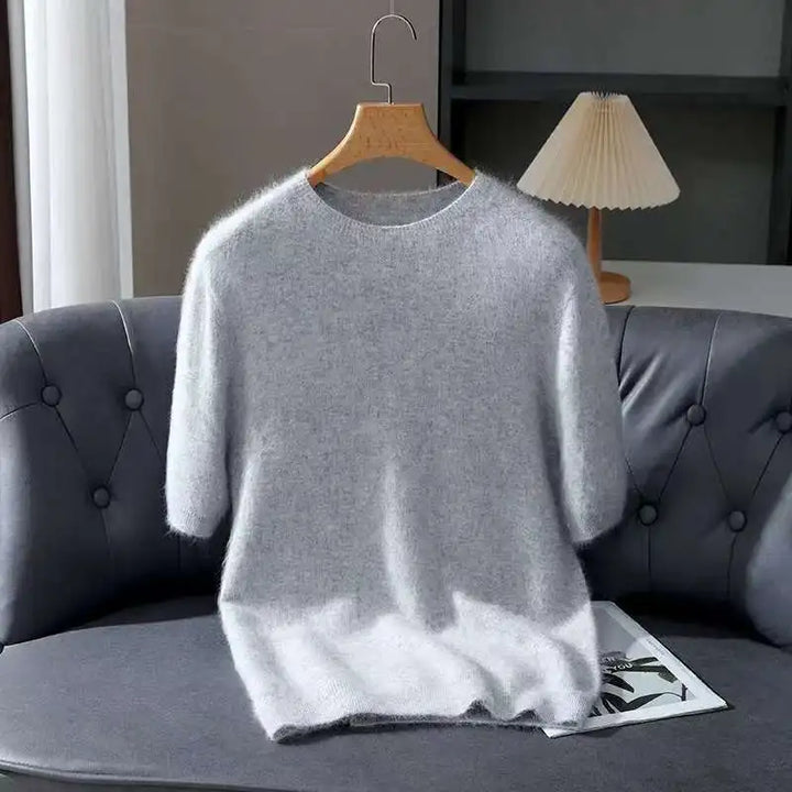 Men's Sweater with Round Neck and Short Sleeves | Casual Fit