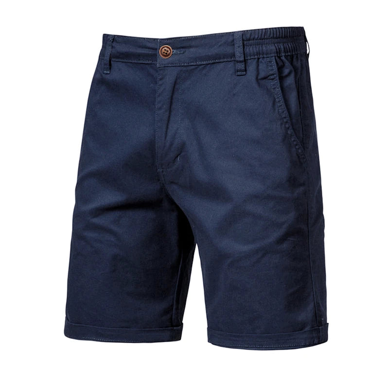 Men's casual shorts with straight legs and button closure | Side pockets