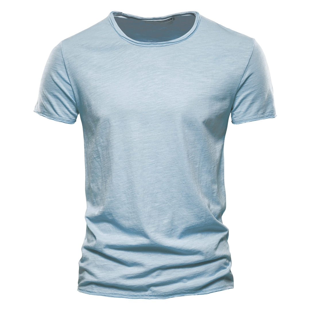 Męski Okrągły Dekolt Krótki Rękaw T Shirt Casual | Slim Fit