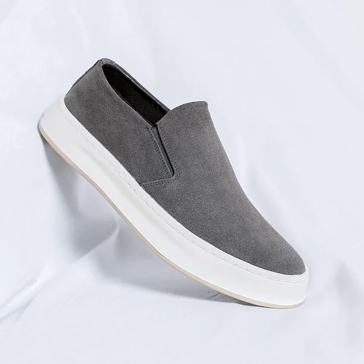Męskie Wsuwane Sneakersy Casualowe z Kontrastową Podeszwą | Czysty Krój