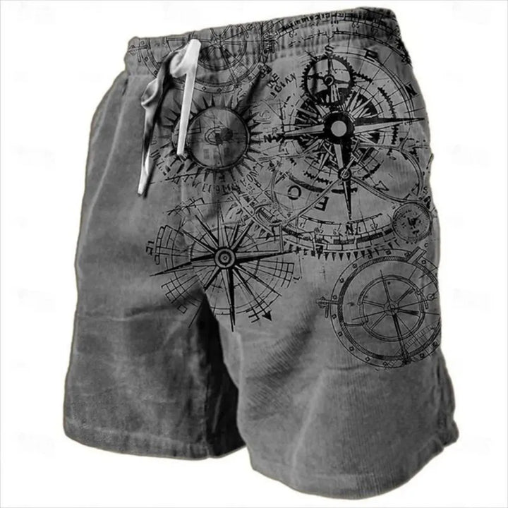 Wacław | Men's beach shorts with compass print