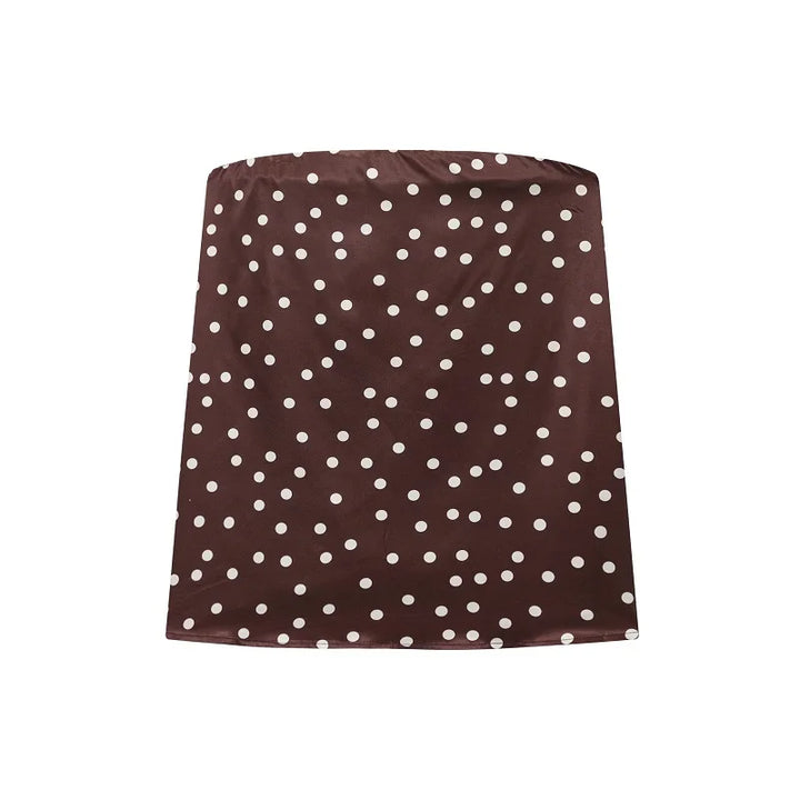 Women's Polka Dot Bandeau Top and Flared Pants Two-Piece Set | Fitted Style