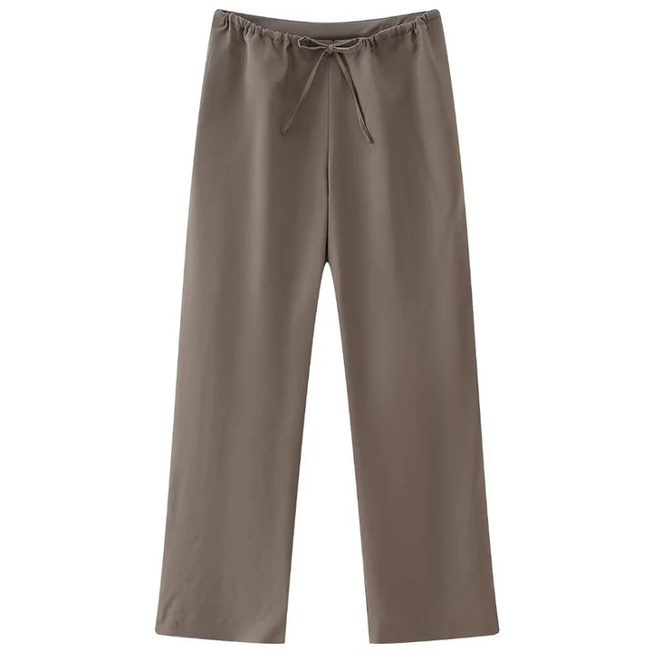 Women's Asymmetric Bra Top and Straight-Leg Pants Two-Piece Set | Minimalist Look