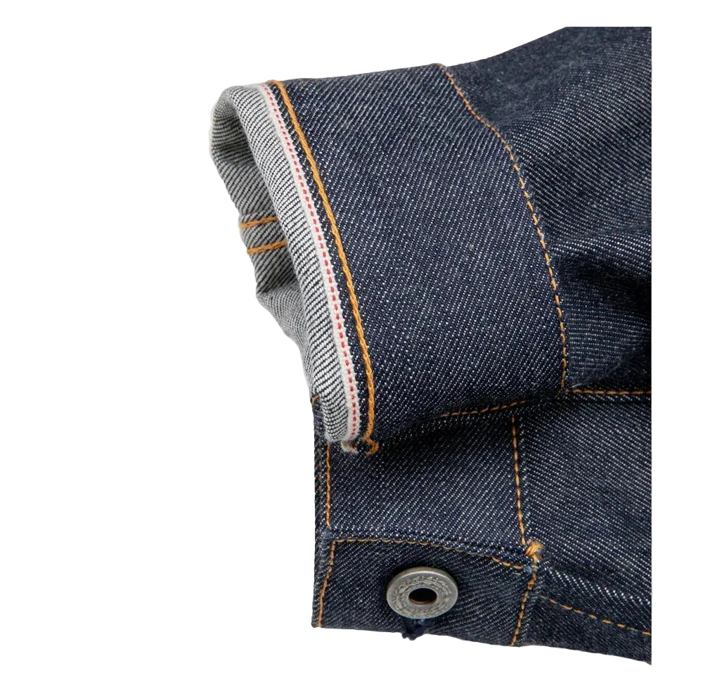 Men's Front Button Trucker Jacket Casual | Contrast Stitching Detail
