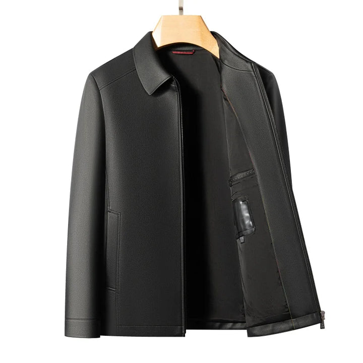 Men's Long Sleeve Jacket with Zipper and Foldable Collar | Smart Casual
