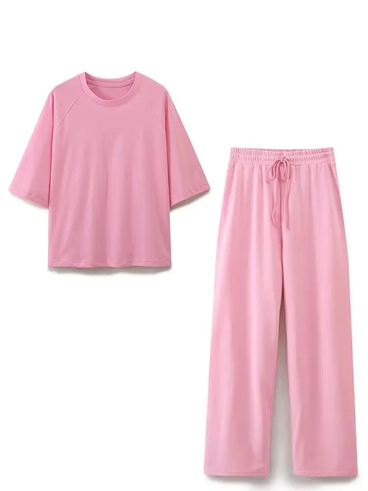 Women's Oversize T-Shirt and Drawstring Pants Two-Piece Set | Lounge Style