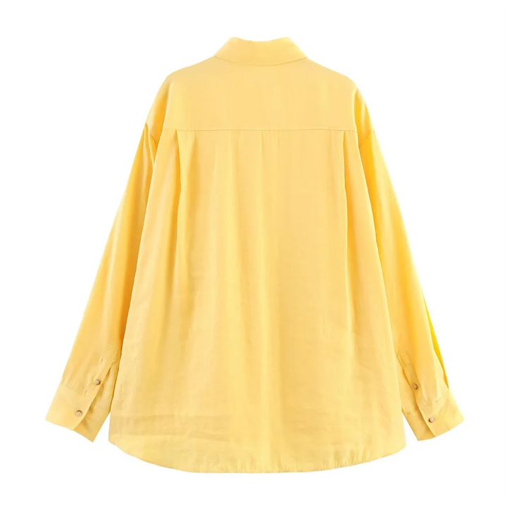 Women's Long Sleeve Shirt Stripes Collar Buttons Shirt | Oversize