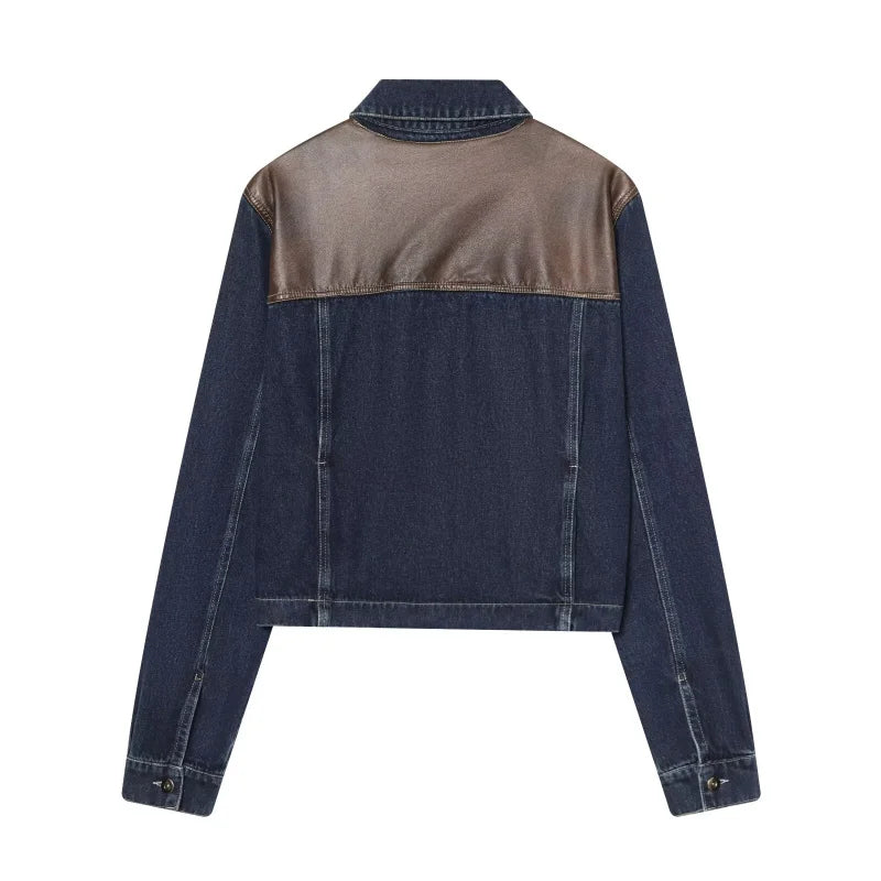 Women's Set with Short Jacket with Contrast Trim and Wide-Leg Pants | Streetwear Style