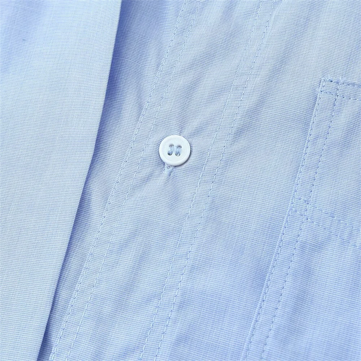 Women's Shirt Long Sleeve High Collar Buttons Tie at Neck Shirt | Loose Fit