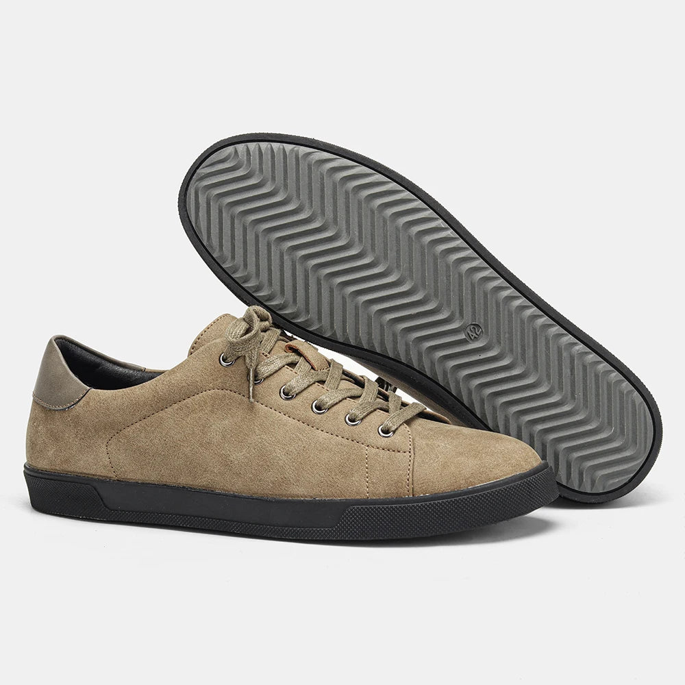 Men's Minimalist Lace-Up Sneakers with Contrasting Sole | Casual Fit