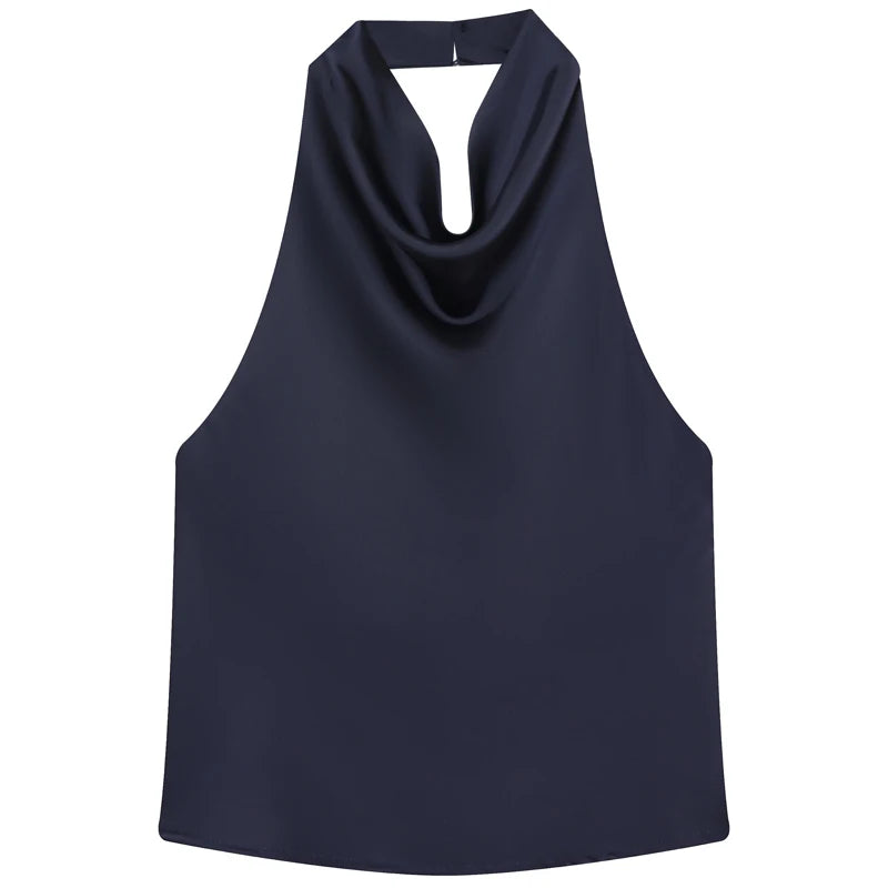 Women's Draped Halter Neck Sleeveless Top | Halter
