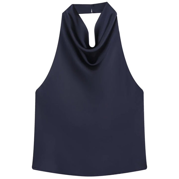 Women's Draped Halter Neck Sleeveless Top | Halter