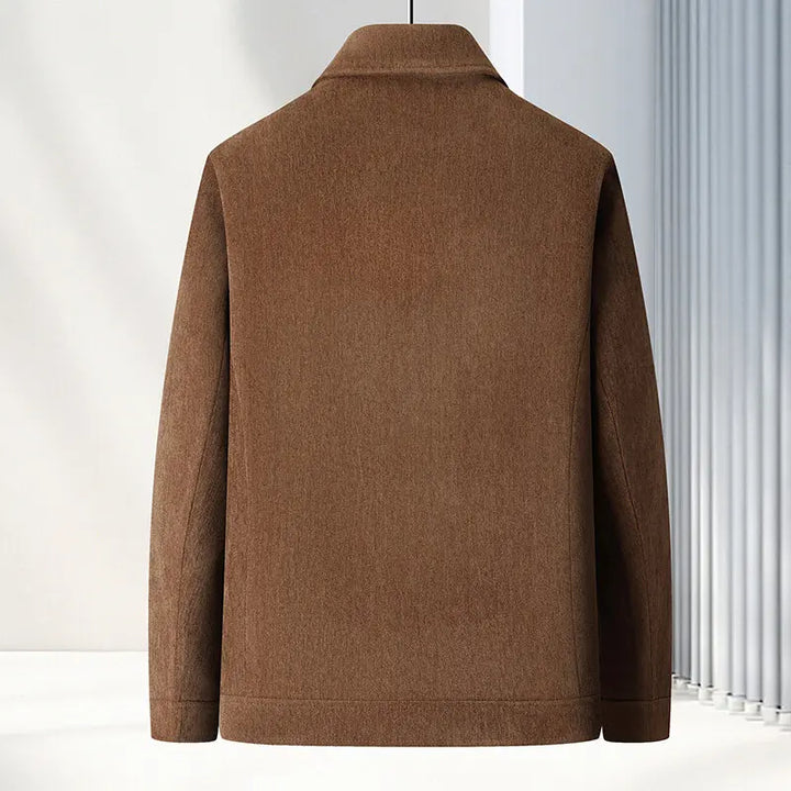 Men's Long Sleeve Jacket with Zipper and Turn-Down Collar | Casual Outerwear