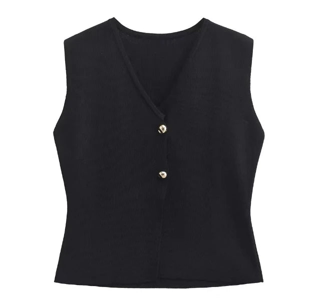 Women's Fitted Sleeveless Button-Up Top | Slim Fit