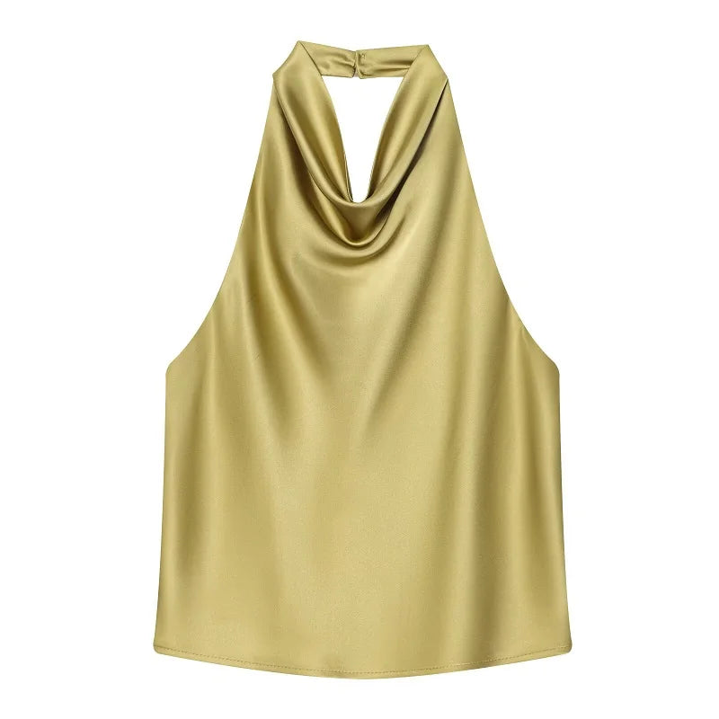Women's Draped Halter Top Sleeveless | Summer Style